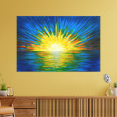 Blauwe zonnereflecties canvas afdruk (Insitu (Woonkamer))