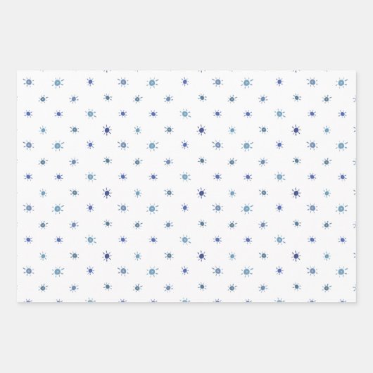 Blauwe zonneschijn en regenboogpapierbladen inpakpapier vel (Voorkant 2)