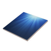 Blauwe zonnestralen onderwater tegeltje (Zijkant)