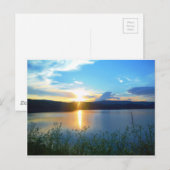 Blauwe zonsondergang op het meer briefkaart (Voorkant / Achterkant)