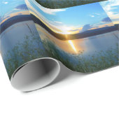 Blauwe zonsondergang op het meer cadeaupapier (Rol Hoek)