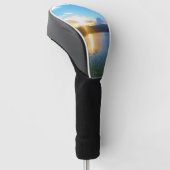 Blauwe zonsondergang op het meer golfheadcover (Schuin)