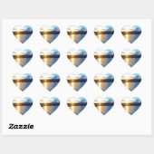 Blauwe zonsondergang op het meer hart sticker (Vel)
