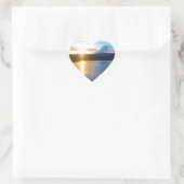Blauwe zonsondergang op het meer hart sticker (Tas)
