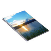 Blauwe zonsondergang op het meer notitieboek (Rechterzijde)