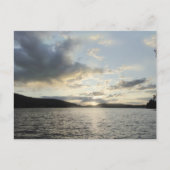 Blauwe zonsondergangen afgebeeld Meer van Sunapee, Briefkaart (Voorkant)