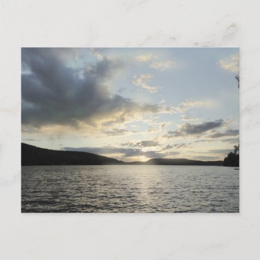 Blauwe zonsondergangen afgebeeld Meer van Sunapee, Briefkaart (Voorkant)