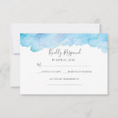 Blauwe zoute zeebries Aquarel RSVP-kaarten Kaart (Voorkant)