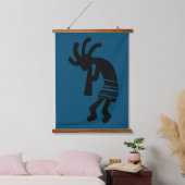 Blauwe zuidwestelijke Kokopelli Hangend Wandkleed (Slaapkamer)