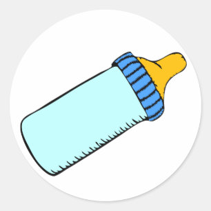 Blauwe Zuigfles Ronde Sticker