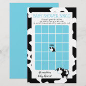 Blauwe Zuivel Koe Kraamfeest Bingo Spel (Voorkant / Achterkant)
