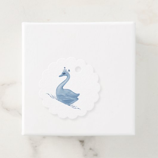 Blauwe zwaan bedankjes labels (In situ)