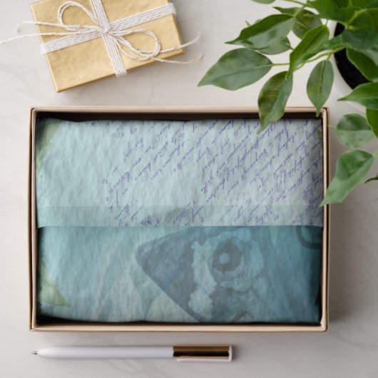 Blauwe zwaan en Waterverf vlinder Tissuepapier (Geschenk)