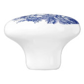 Blauwe Zwaan Roos Bloemenrand Keramische Knop (Zijkant)