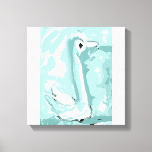 Blauwe zwaan Uitgerekt Canvas Print