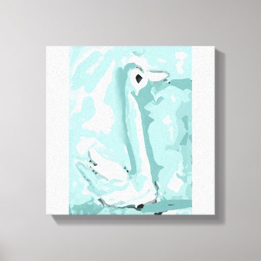 Blauwe zwaan Uitgerekt Canvas Print (Voorkant)