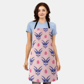 Blauwe Zwaluww & Roze Hart  Schort (Gedragen)