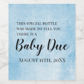 Blauwe Zwangerschap Aankondiging Wijnenlabel Wijn Etiket (Enkel label)