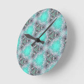 blauwe zwarte bloemen ontwerp thuisdecor klok (Hoek)