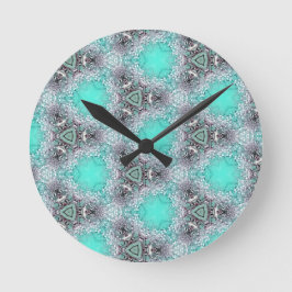 blauwe zwarte bloemen ontwerp thuisdecor klok