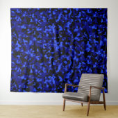 Blauwe zwarte Camouflage Wandkleed (In Situ (horizontaal))