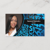 Blauwe zwarte cijfers Aangepaste professionele fot Visitekaartje (Voorkant)