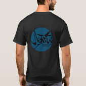 Blauwe Zwarte Cirkel Jezus redt graffiti T-shirt (Achterkant)