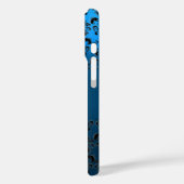 BLAUWE ZWARTE DAMASKGEEL GEM MONOGRAM Case-Mate iPhone CASE (Achterkant / Links)