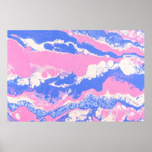 BLAUWE ZWARTE EN BROEIENDE ABSTRACTE VERDELING POSTER