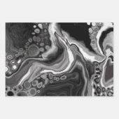 Blauwe, zwarte en groene, lichtvochtige kunst inpakpapier vel (Voorkant 3)