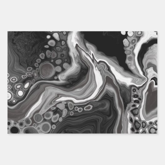 Blauwe, zwarte en groene, lichtvochtige kunst inpakpapier vel (Voorkant 3)