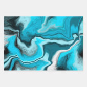 Blauwe, zwarte en groene, lichtvochtige kunst inpakpapier vel (Voorkant)