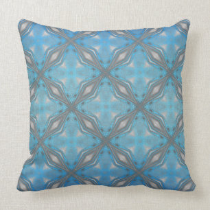 Blauwe, zwarte en witte diamanten met golven kussen