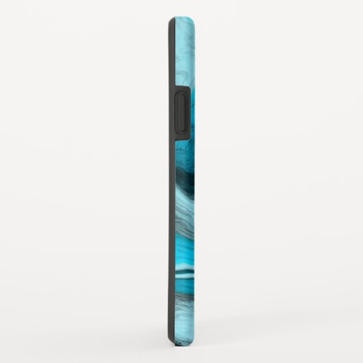 Blauwe, zwarte en witte marmer Case-Mate iPhone case (Achterkant/rechts)