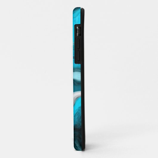 Blauwe, zwarte en witte marmer Case-Mate iPhone case (Achterkant/links)