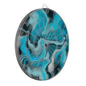 Blauwe, zwarte en witte marmer dartbord (Voorkant Links)