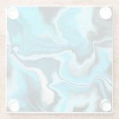 Blauwe, zwarte en witte marmer glazen onderzetter (Achterkant)