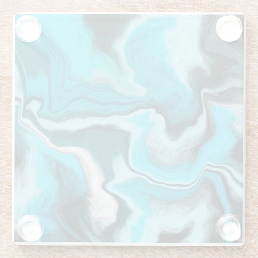 Blauwe, zwarte en witte marmer glazen onderzetter (Achterkant)