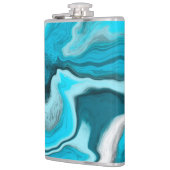 Blauwe, zwarte en witte marmer heupfles (Links)