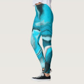 Blauwe, zwarte en witte marmer leggings (Links)