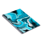 Blauwe, zwarte en witte marmer notitieboek (Rechterzijde)