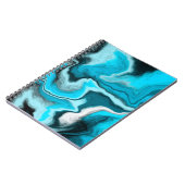 Blauwe, zwarte en witte marmer notitieboek (Linkerzijde)