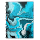 Blauwe, zwarte en witte marmer notitieboek (Voorkant)