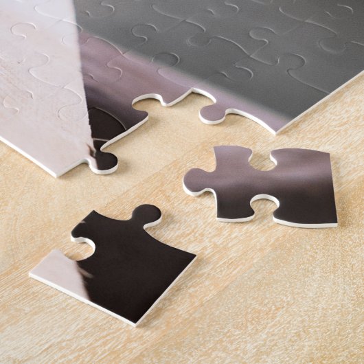 Blauwe zwarte en witte pauw 1014 stuks volwassen legpuzzel (Zijkant)