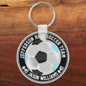 Blauwe, zwarte en witte ⚽ Sleutelhanger (Achterkant)