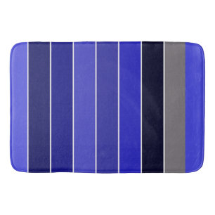 Blauwe, zwarte en witte strepen badmat
