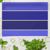 Blauwe, zwarte en witte strepen theedoek (Gevouwen)