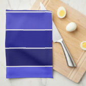 Blauwe, zwarte en witte strepen theedoek (Quarter Fold)
