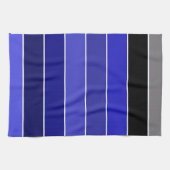 Blauwe, zwarte en witte strepen theedoek (Horizontaal)