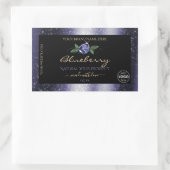 Blauwe zwarte etiketten voor mousserende glitter-L (Tas)